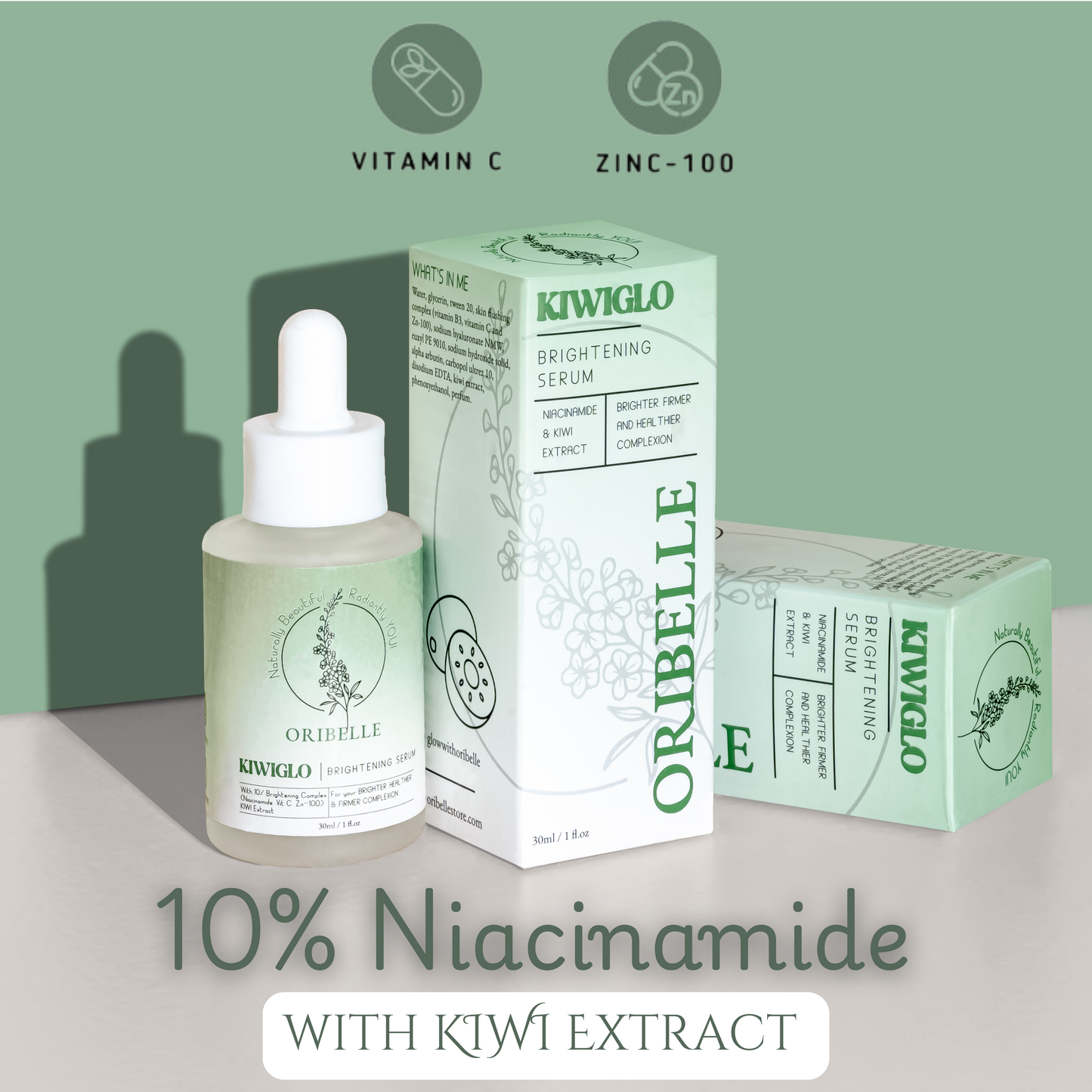 KIWIGLO | 10% Niacinamide | Reduces Acne & Brightens Skin