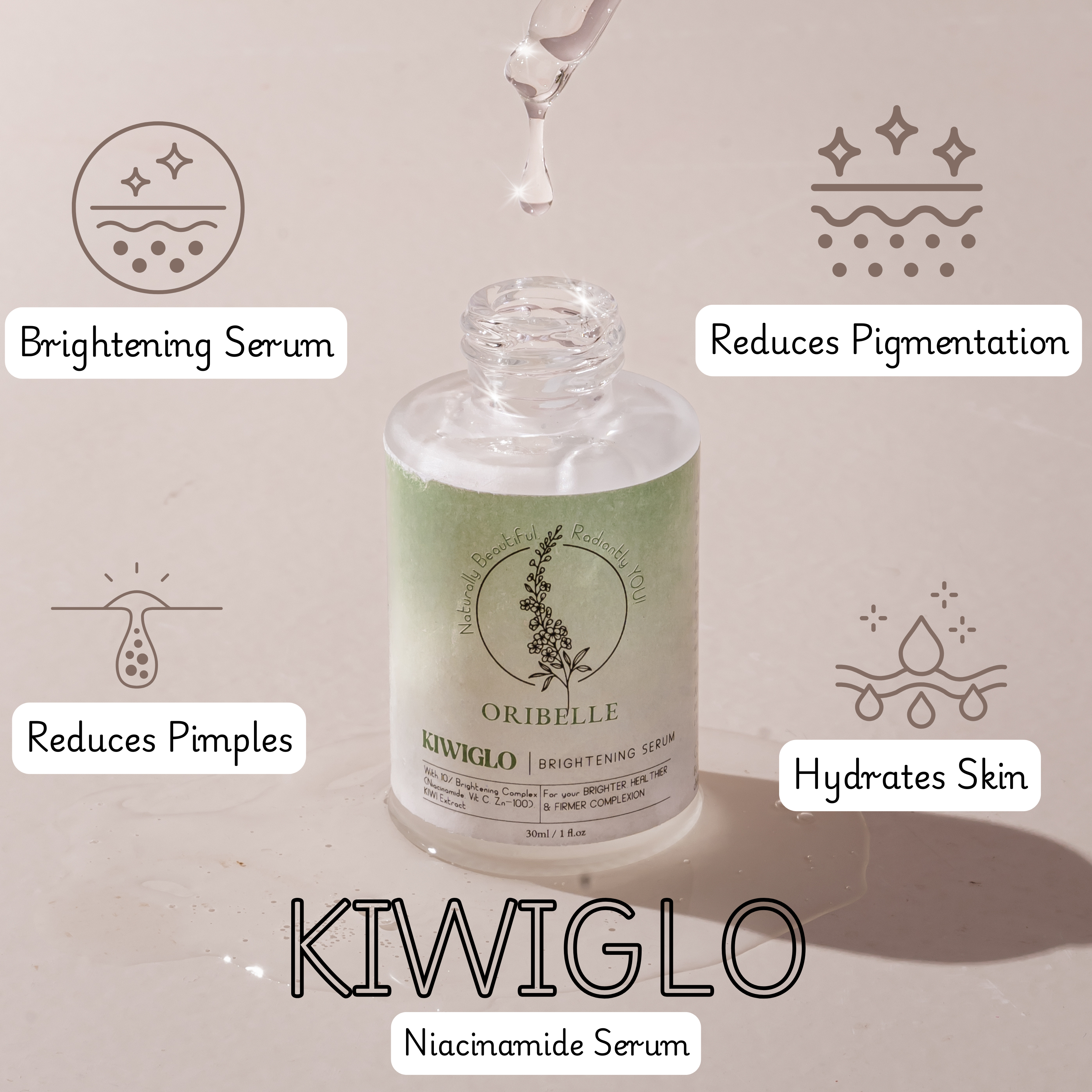 KIWIGLO (10% Niacinamide + 1% Zinc + Kiwi Extract)