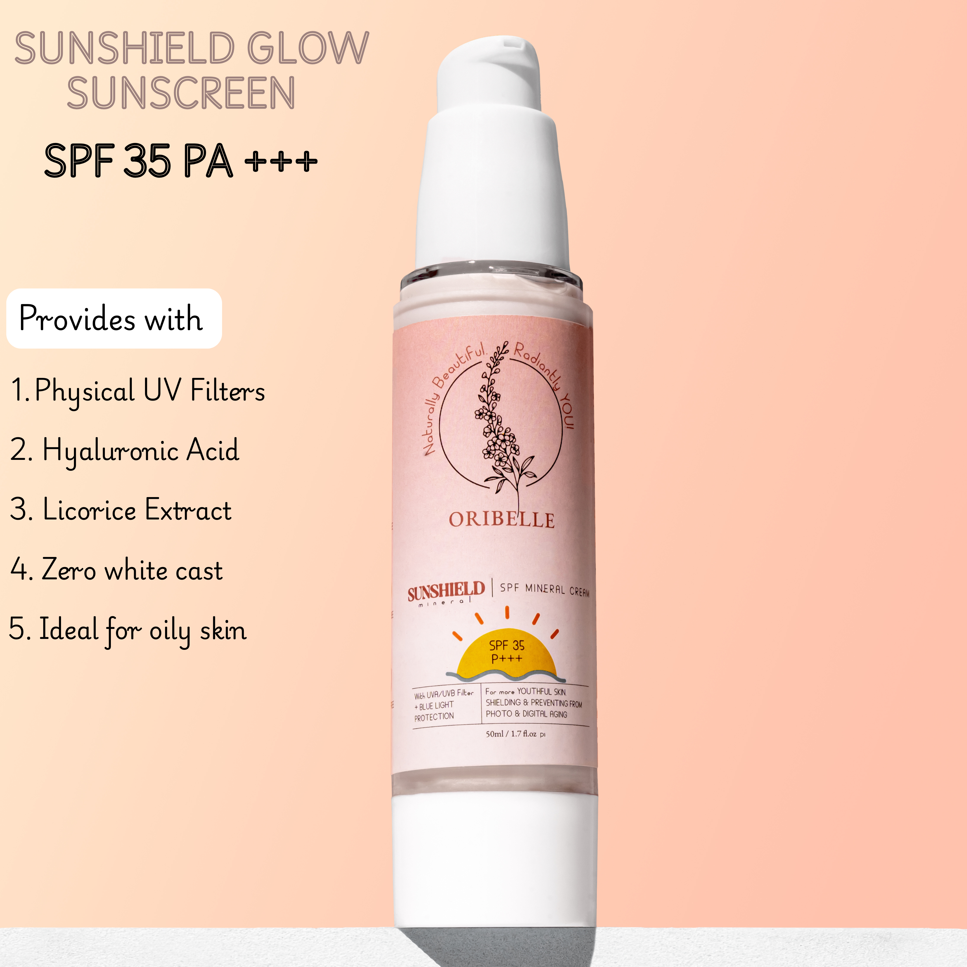 SUNSHIELD SPF 35 PA+++ (Mineral Cream + Moisturizer)